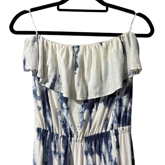 Guess Strapless Maxi Dress – Blue & White Marbled – Size Small - Picture 5 of 7